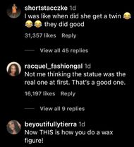 Fans weigh in on Letitia Wright's wax statue (Image via Instagram/@theshaderoom)